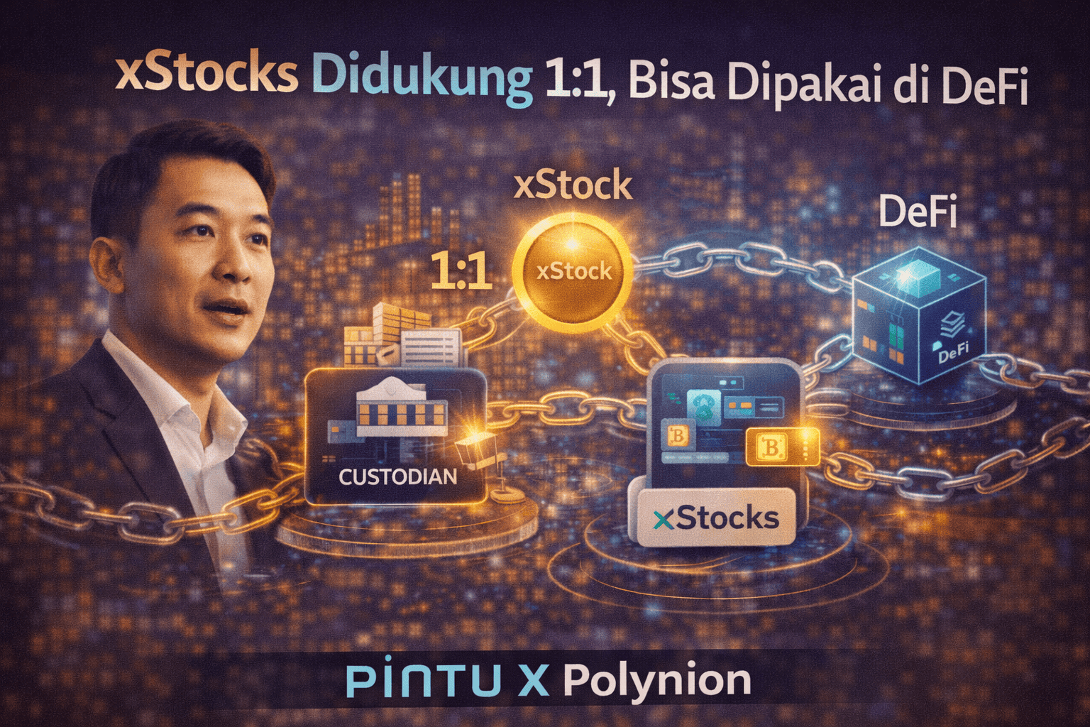 xStocks Didukung 1:1, Bisa Dipakai di DeFi