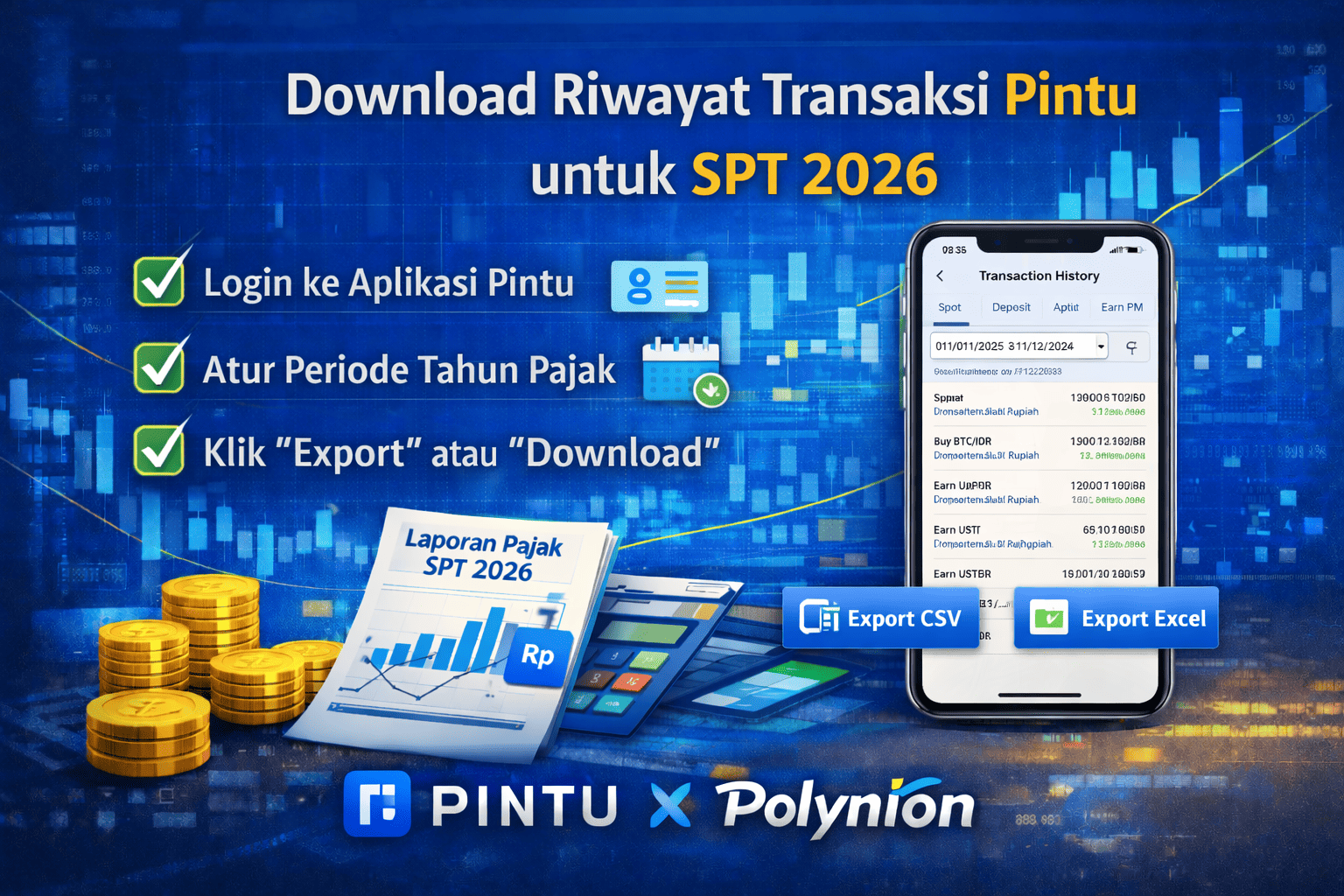 Download Riwayat Transaksi Pintu untuk SPT 2026