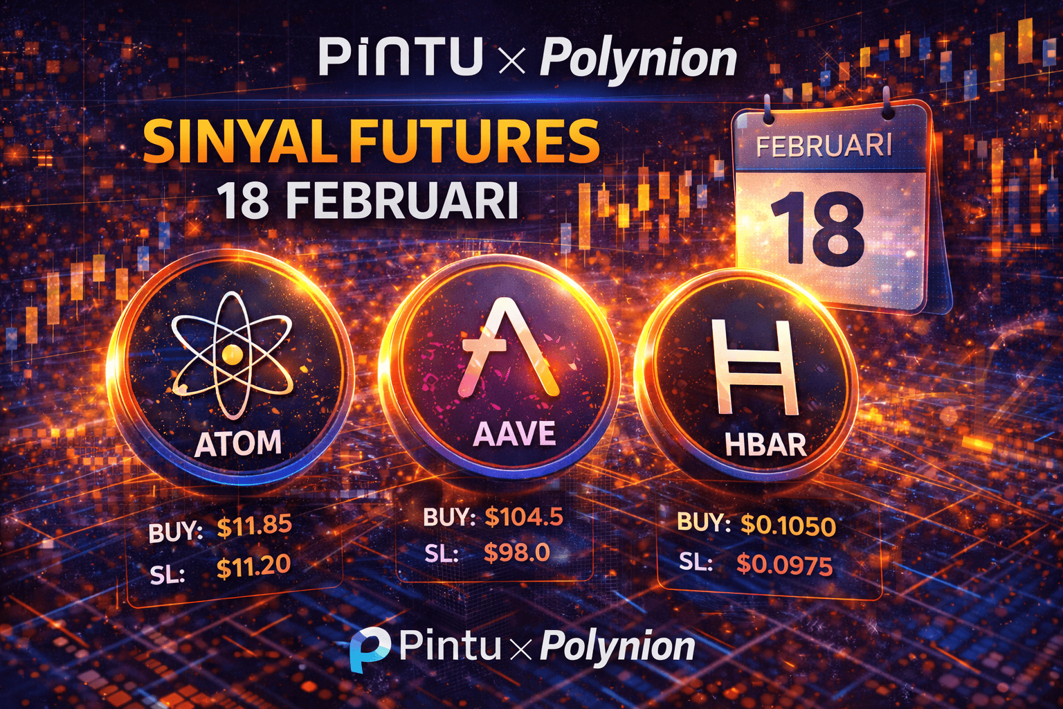 Pintu Volubit Futures 18 Februari: ATOM, AAVE