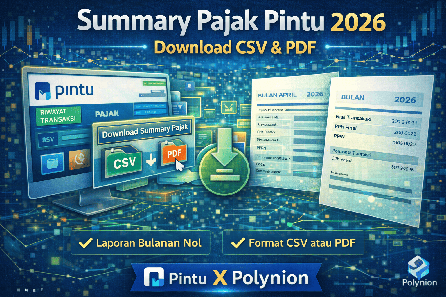 Summary Pajak Pintu 2026: Download CSV & PDF